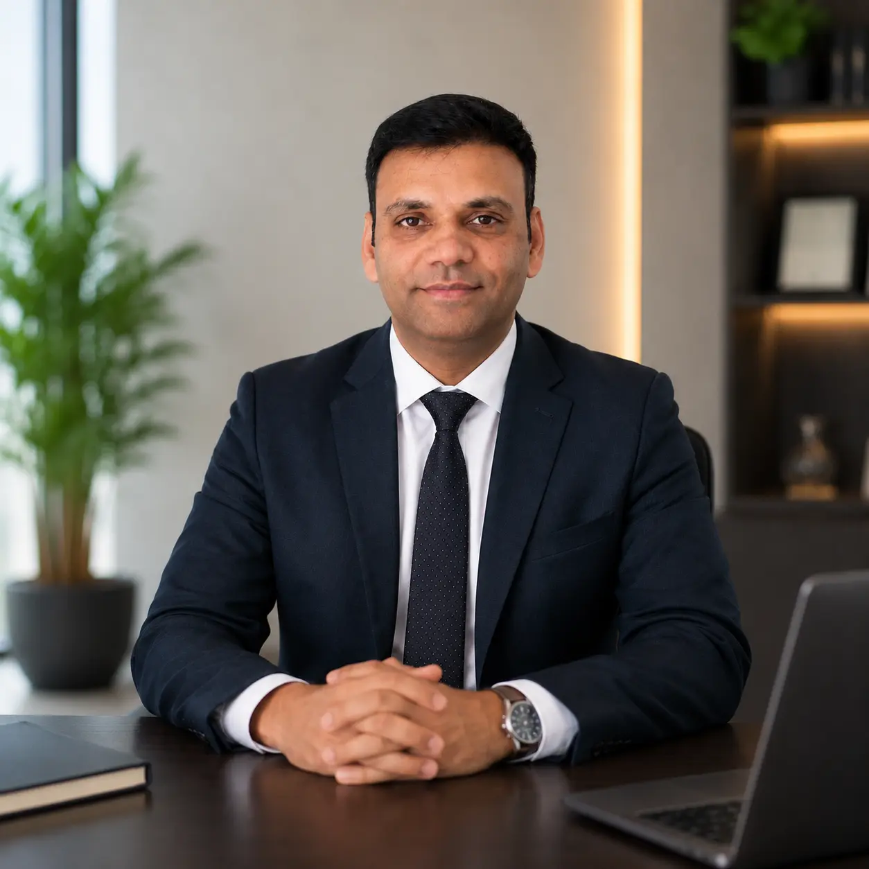 Imran Hafeez seated at his desk